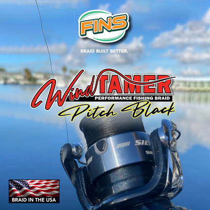 FINS Fishing Windtamer Pitch Black Braid