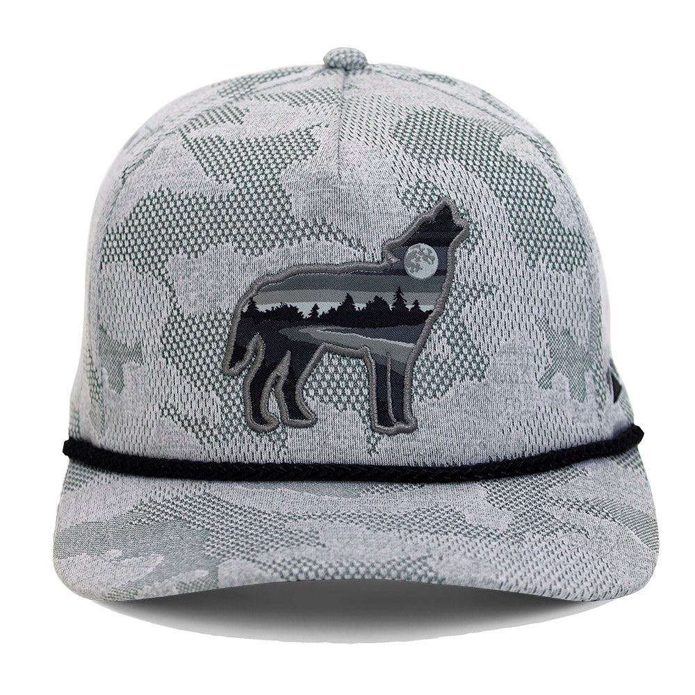 Paramount Outdoors Wolf Howl Cloud Texture 5-Panel Rope Cap