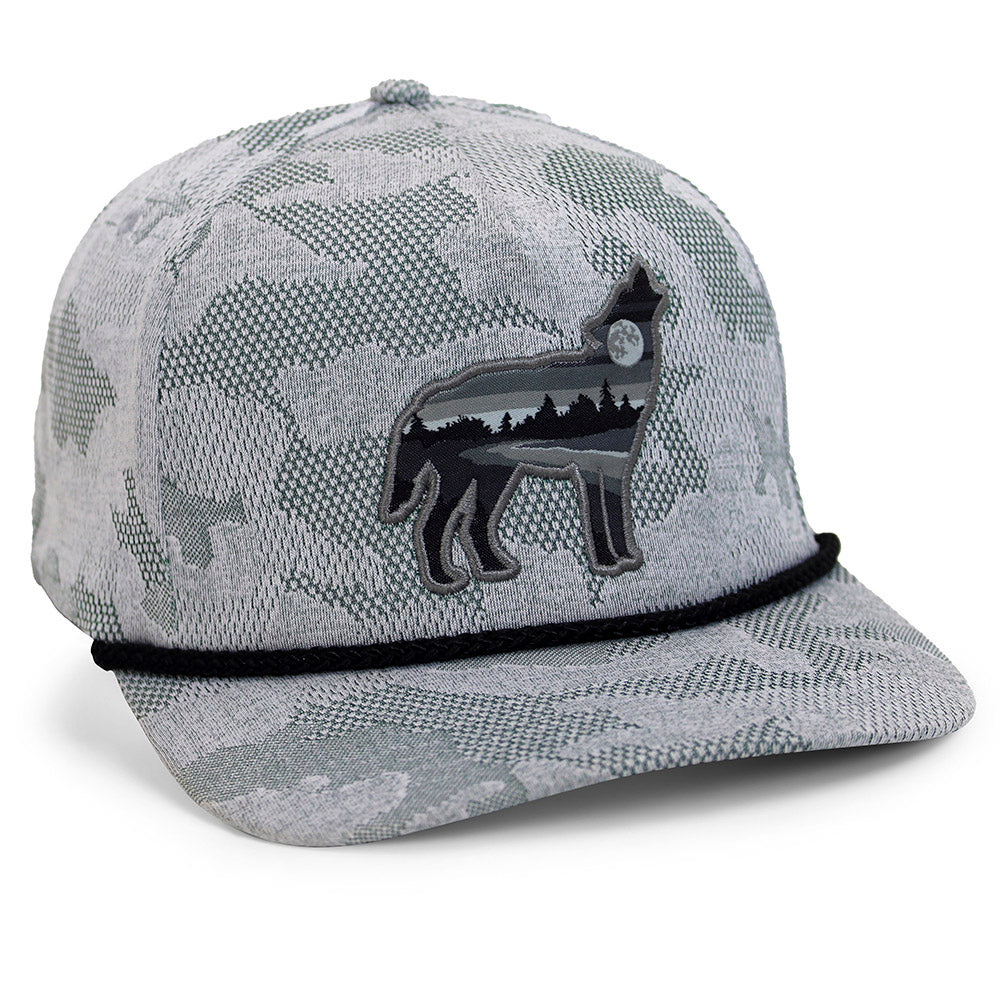 Paramount Outdoors Wolf Howl Cloud Texture 5-Panel Rope Cap