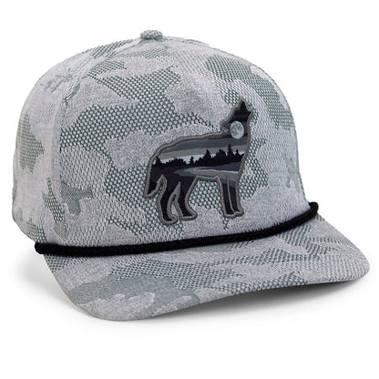 Paramount Outdoors Wolf Howl Cloud Texture 5-Panel Rope Cap