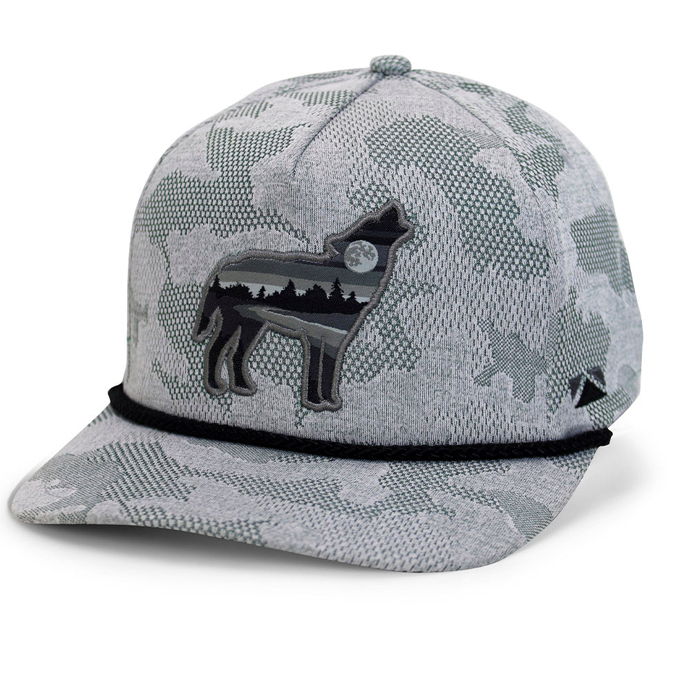 Paramount Outdoors Wolf Howl Cloud Texture 5-Panel Rope Cap