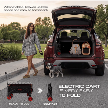 Luxel Carts Electric Folding Wagon with Tank Wheels – LUXEL CEC-2BR