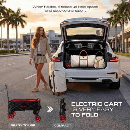 Luxel Carts Compact Electric Camping Cart – Dual Motor & Foldable Design