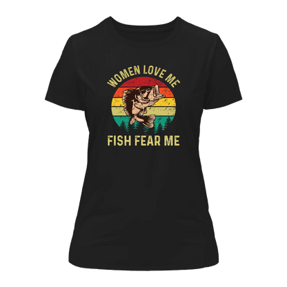 Outdoorzees Women Love Me Fish Hate Me T-Shirt for Women
