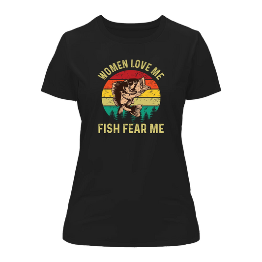 Outdoorzees Women Love Me Fish Hate Me T-Shirt for Women