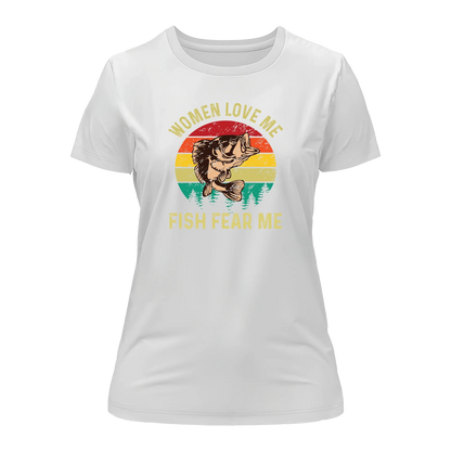 Outdoorzees Women Love Me Fish Hate Me T-Shirt for Women