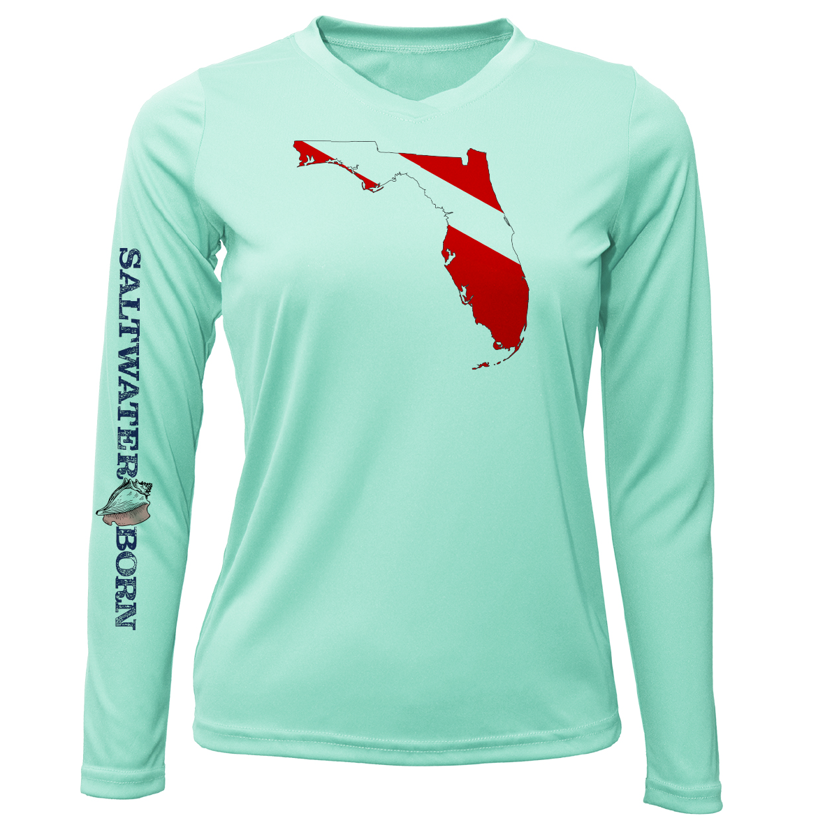 Saltwater Born Florida Diver Long Sleeve UPF 50+ Dry-Fit Shirt