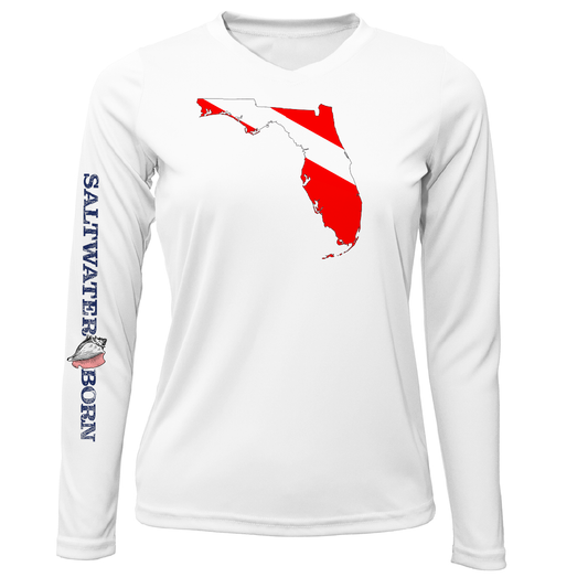 Saltwater Born Florida Diver Long Sleeve UPF 50+ Dry-Fit Shirt