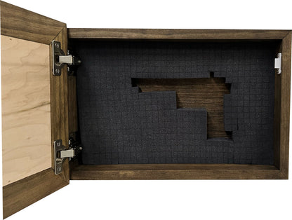 Bellewood Designs - Wood Gun Cabinet Bible Verse Luke 11:21 Wall Decoration - Hidden Gun Safe To Securely Store Your Gun In Plain Sight by Bellewood Designs