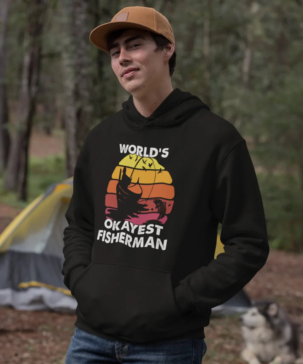 Outdoorzees World's Okayest Fisherman Unisex Hoodie
