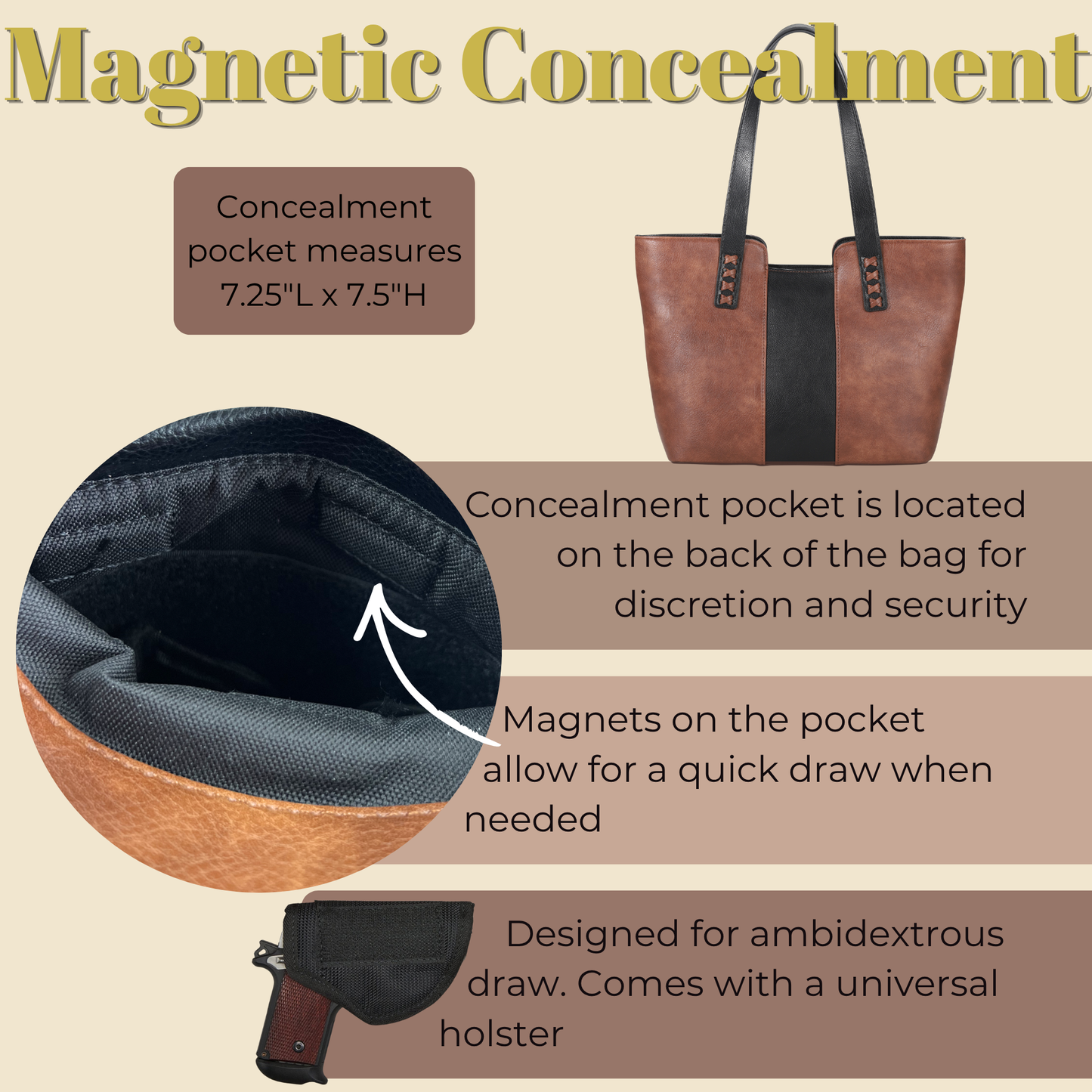 Concealed Carry Wrenley Tote by Lady Conceal