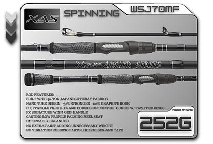 FX Custom Rods XAS 7'0" Medium Fast Spinning Rod