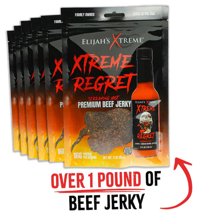Elijah's Xtreme Regret Spicy Beef Jerky - 6 bags (1lb)