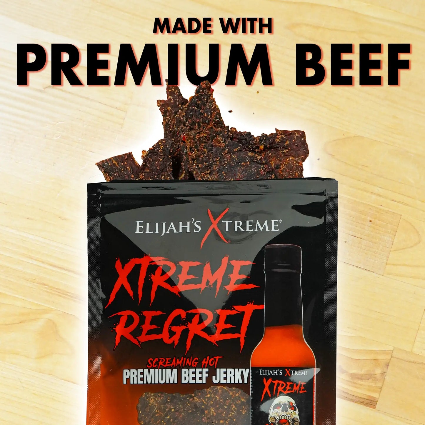 Elijah's Xtreme Regret Spicy Beef Jerky - 6 bags (1lb)
