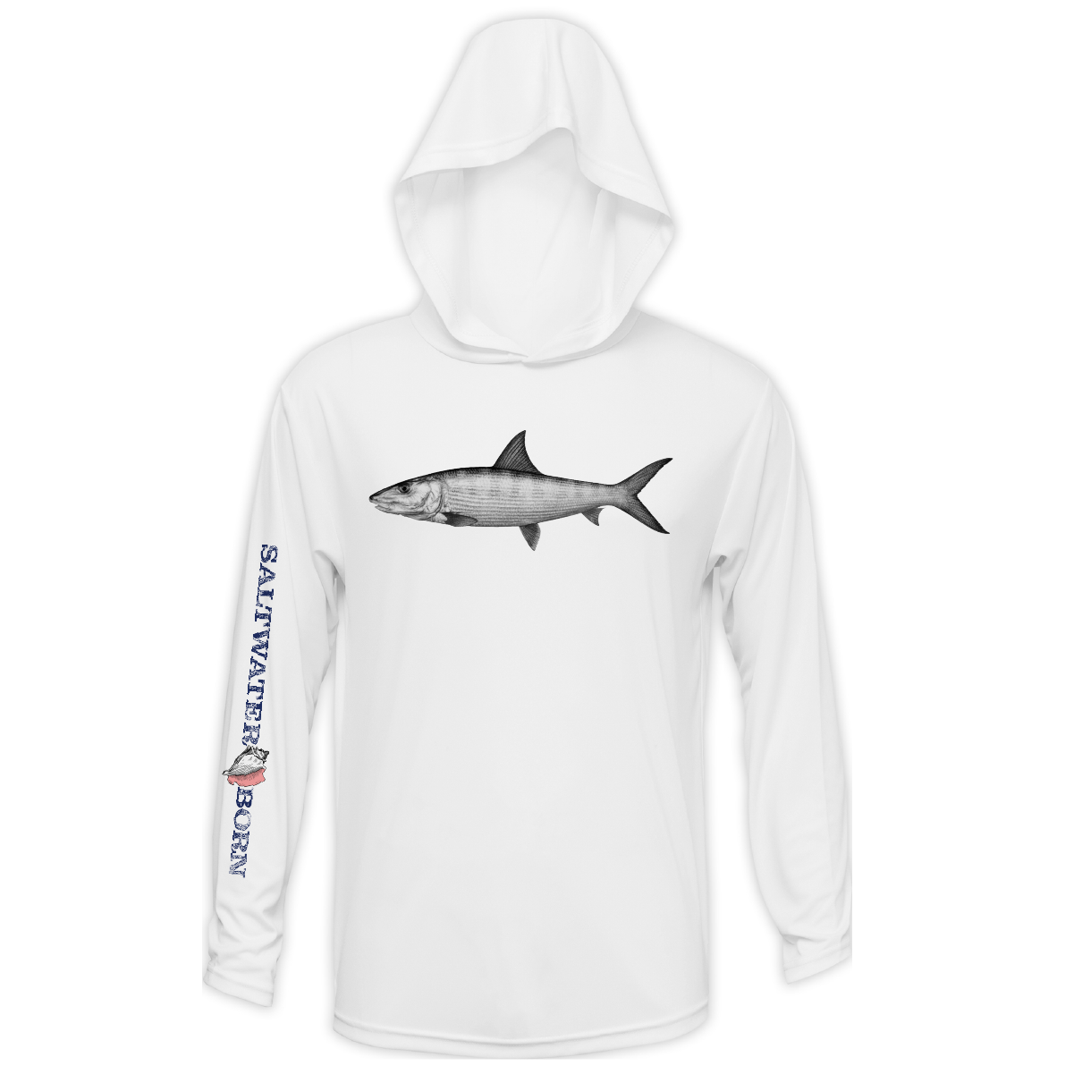 Saltwater Born Bonefish Long Sleeve UPF 50+ Dry-Fit Hoodie