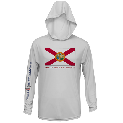 Saltwater Born Florida Flag Long Sleeve UPF 50+ Dry-Fit Hoodie