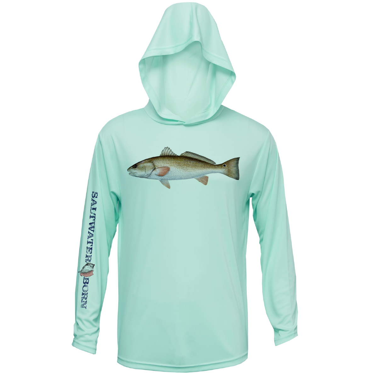 Saltwater Born Redfish Long Sleeve UPF 50+ Dry-Fit Hoodie