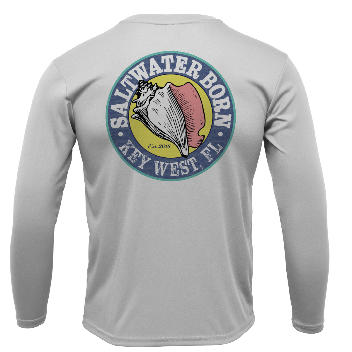 Saltwater Born Grouper on Chest Long Sleeve UPF 50+ Dry-Fit Shirt