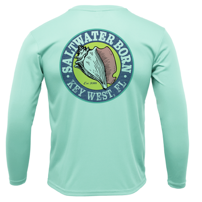 Saltwater Born Blue Marlin on Chest Long Sleeve UPF 50+ Dry-Fit Shirt