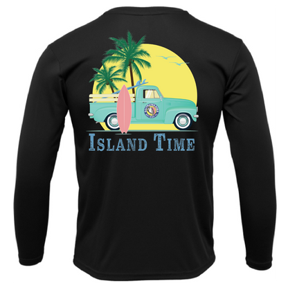 Saltwater Born Key West, FL Island Time Men's Long Sleeve UPF 50+ Dry-Fit Shirt