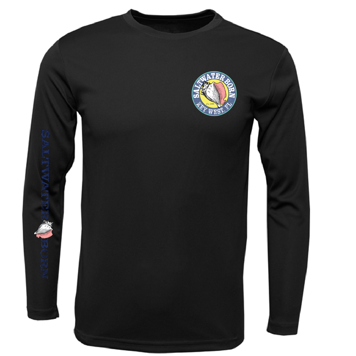 Saltwater Born Key West, FL Island Time Men's Long Sleeve UPF 50+ Dry-Fit Shirt