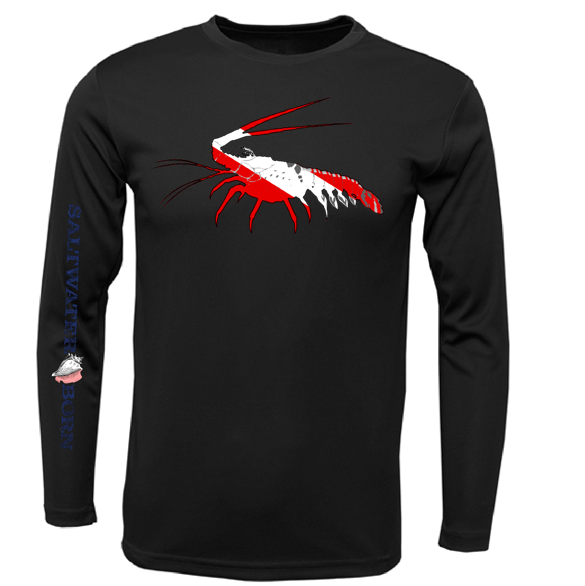 Saltwater Born Key West, FL Spiny Lobster Diver Long Sleeve UPF 50+ Dry-Fit Shirt