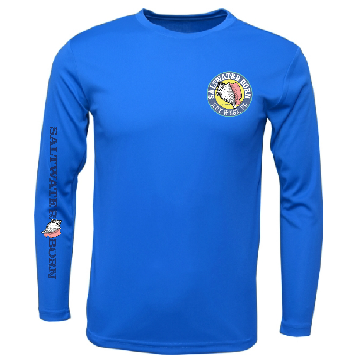 Saltwater Born Key West, FL Island Time Men's Long Sleeve UPF 50+ Dry-Fit Shirt