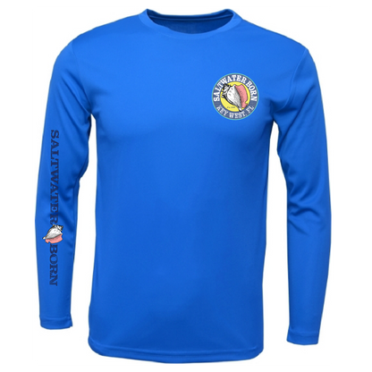 Saltwater Born Key West, FL Island Time Men's Long Sleeve UPF 50+ Dry-Fit Shirt