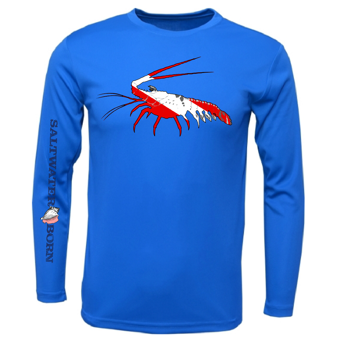 Saltwater Born Key West, FL Spiny Lobster Diver Long Sleeve UPF 50+ Dry-Fit Shirt