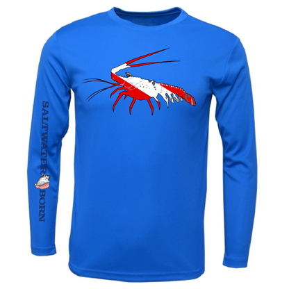 Saltwater Born Key West, FL Spiny Lobster Diver Long Sleeve UPF 50+ Dry-Fit Shirt