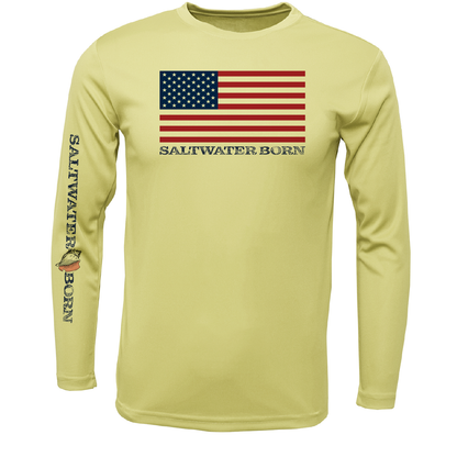 Saltwater Born Key West, FL USA Born Long Sleeve UPF 50+ Dry-Fit Shirt