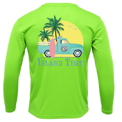 Saltwater Born Key West, FL Island Time Men's Long Sleeve UPF 50+ Dry-Fit Shirt