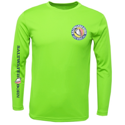 Saltwater Born Key West, FL Island Time Men's Long Sleeve UPF 50+ Dry-Fit Shirt