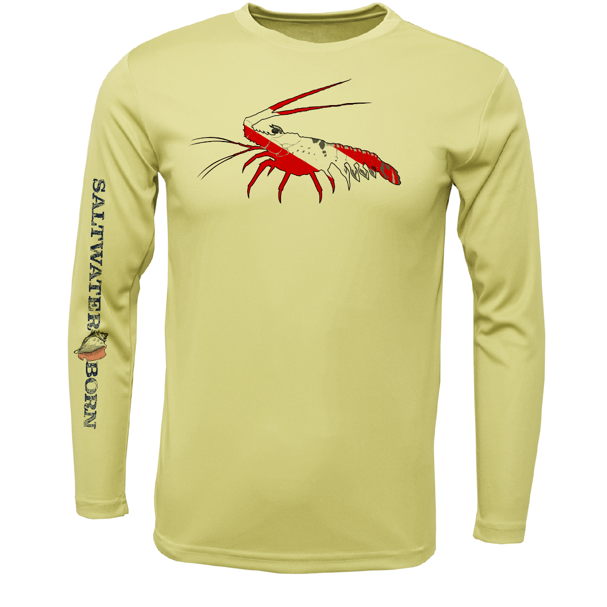 Saltwater Born Key West, FL Spiny Lobster Diver Long Sleeve UPF 50+ Dry-Fit Shirt