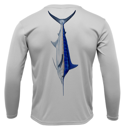 USA Blue Marlin Long Sleeve UPF 50+ Dry-Fit Shirt