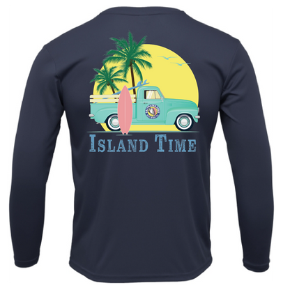 Saltwater Born Key West, FL Island Time Men's Long Sleeve UPF 50+ Dry-Fit Shirt