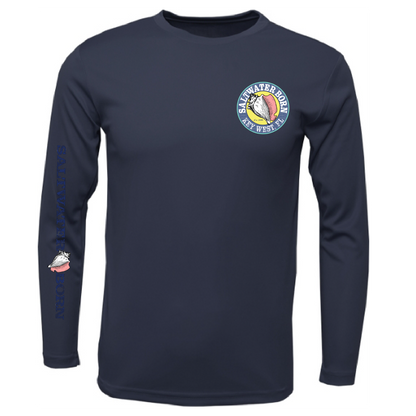 Saltwater Born Key West, FL Island Time Men's Long Sleeve UPF 50+ Dry-Fit Shirt