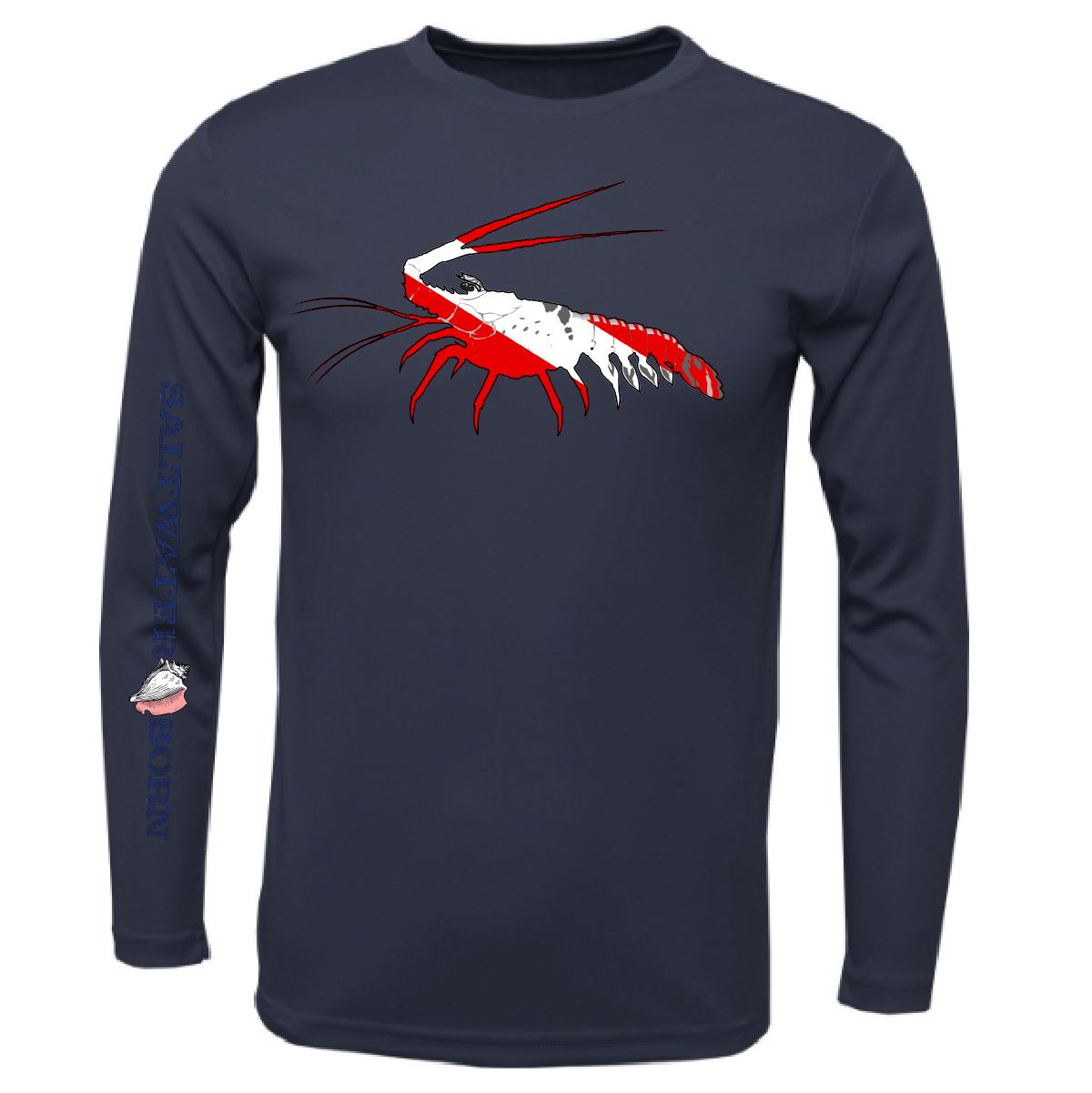 Saltwater Born Key West, FL Spiny Lobster Diver Long Sleeve UPF 50+ Dry-Fit Shirt