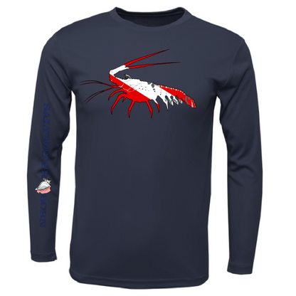 Saltwater Born Key West, FL Spiny Lobster Diver Long Sleeve UPF 50+ Dry-Fit Shirt