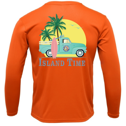 Saltwater Born Key West, FL Island Time Men's Long Sleeve UPF 50+ Dry-Fit Shirt