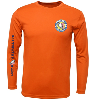 Saltwater Born Key West, FL Realistic Lobster Long Sleeve UPF 50+ Dry-Fit Shirt