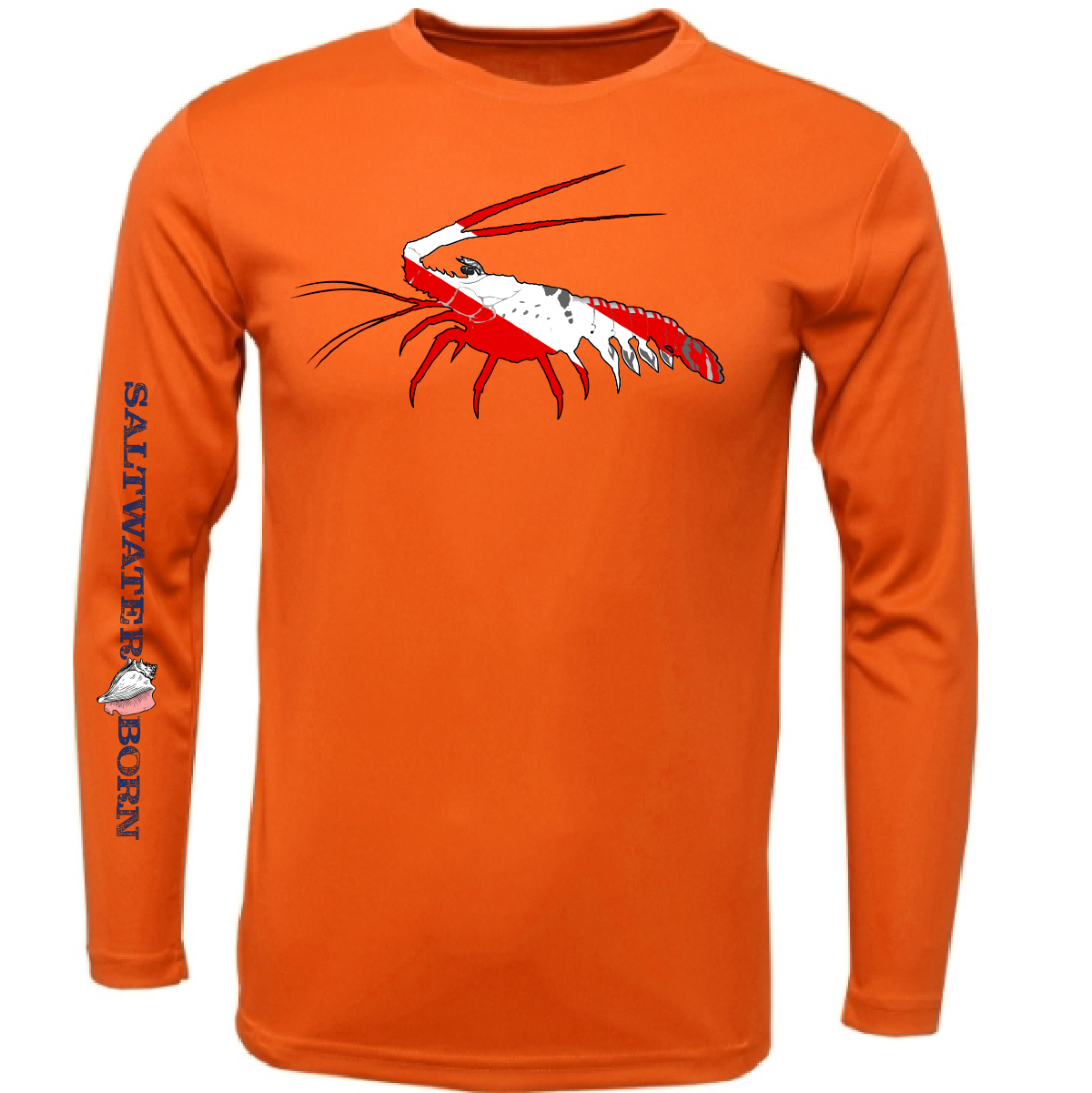 Saltwater Born Key West, FL Spiny Lobster Diver Long Sleeve UPF 50+ Dry-Fit Shirt