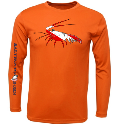 Saltwater Born Key West, FL Spiny Lobster Diver Long Sleeve UPF 50+ Dry-Fit Shirt