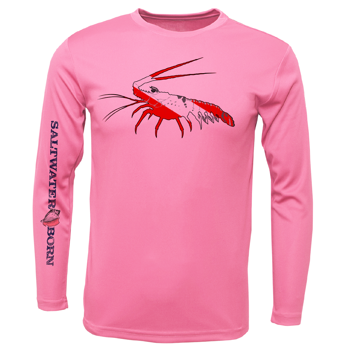 Saltwater Born Key West, FL Spiny Lobster Diver Long Sleeve UPF 50+ Dry-Fit Shirt
