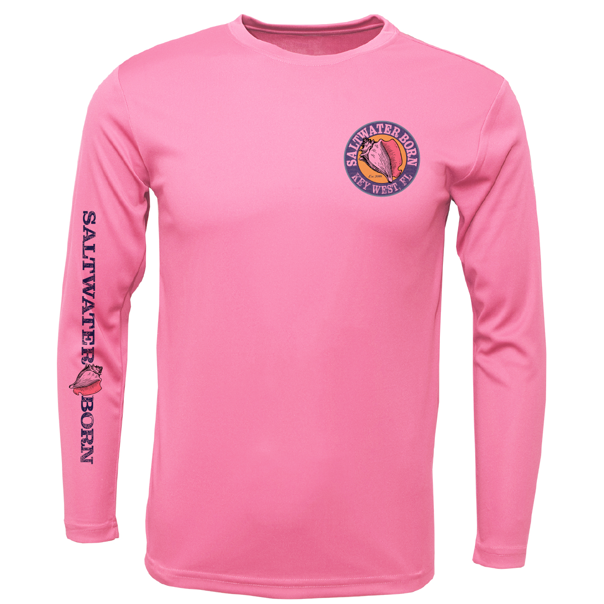 Saltwater Born Key West, FL Island Time Men's Long Sleeve UPF 50+ Dry-Fit Shirt