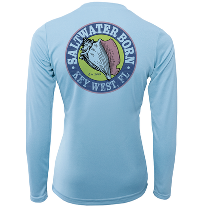 Saltwater Born Key West, FL State of Florida Girl's Long Sleeve UPF 50+ Dry-Fit Shirt