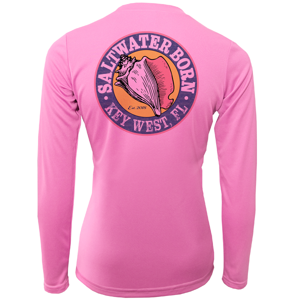 Saltwater Born Key West, FL State of Florida Girl's Long Sleeve UPF 50+ Dry-Fit Shirt