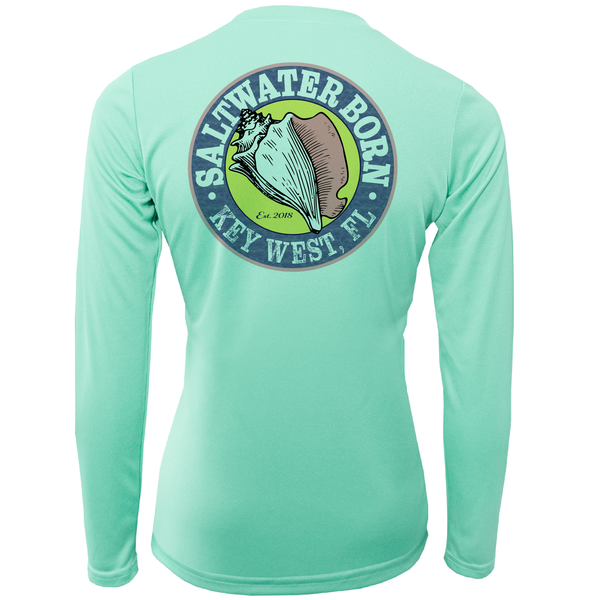 Saltwater Born Key West, FL "Saltwater Heals Everything" Girl's Long Sleeve UPF 50+ Dry-Fit Shirt