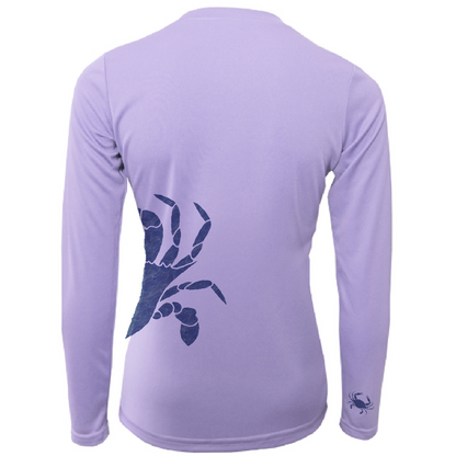 Saltwater Born Blue Crab Wrap Women's Long Sleeve UPF 50+ Dry-Fit Shirt