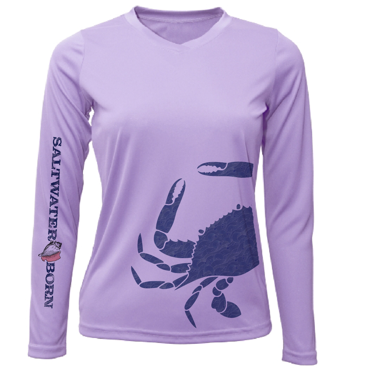 Saltwater Born Blue Crab Wrap Women's Long Sleeve UPF 50+ Dry-Fit Shirt